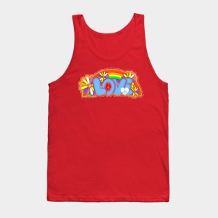 Rainbow Hippie Love Typography Tank Top